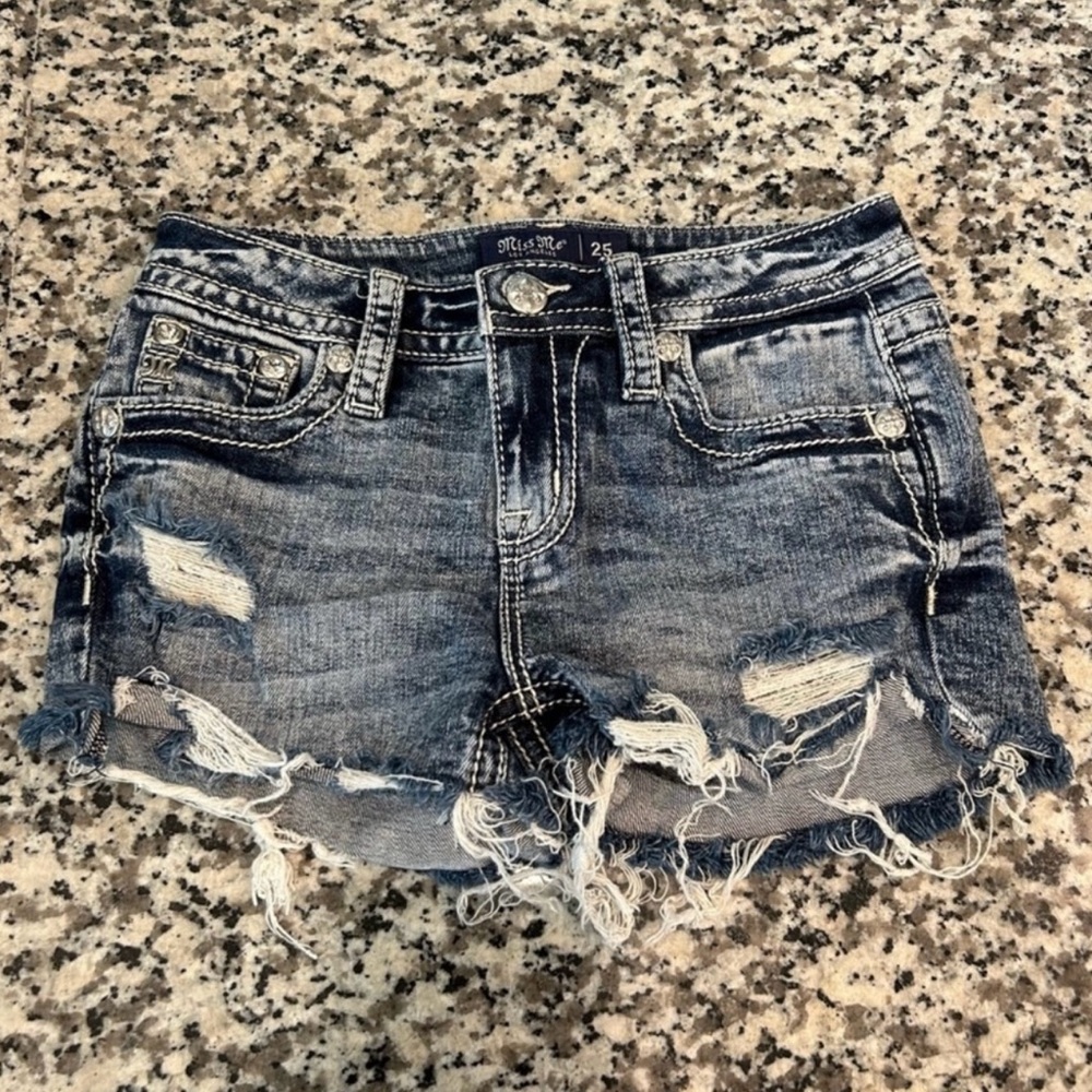 Miss Me Mid-Rise Denim Shorts 25